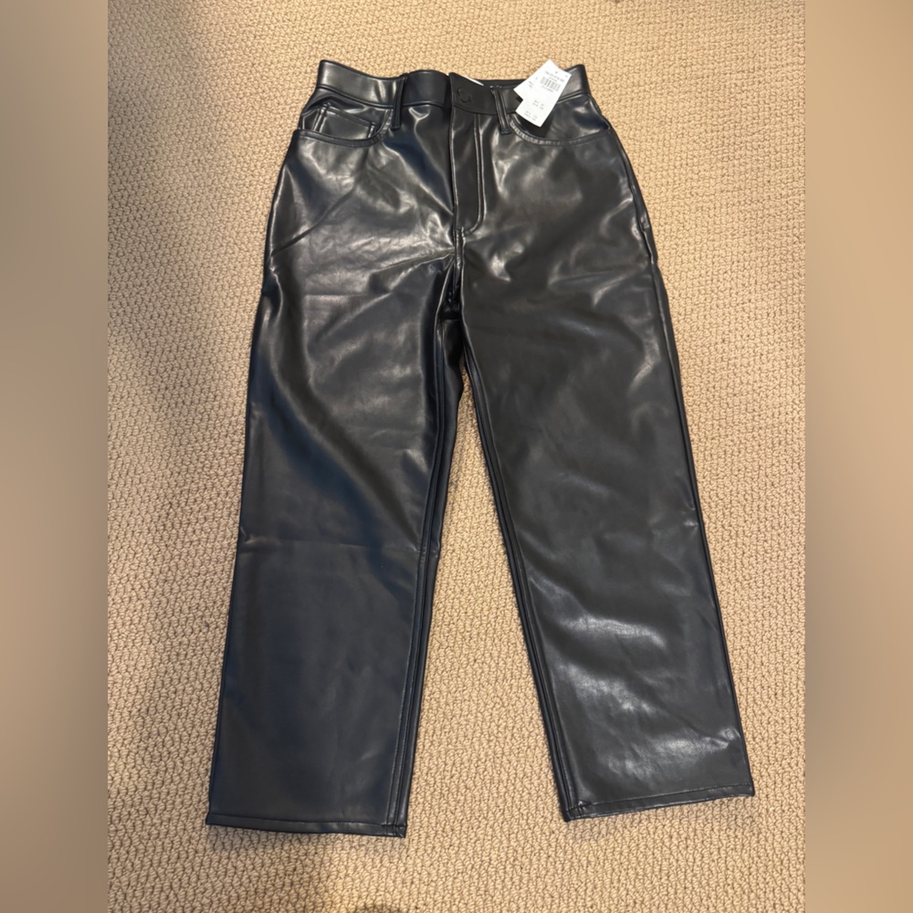 Abercrombie & Fitch Vegan Leather Pants in Black